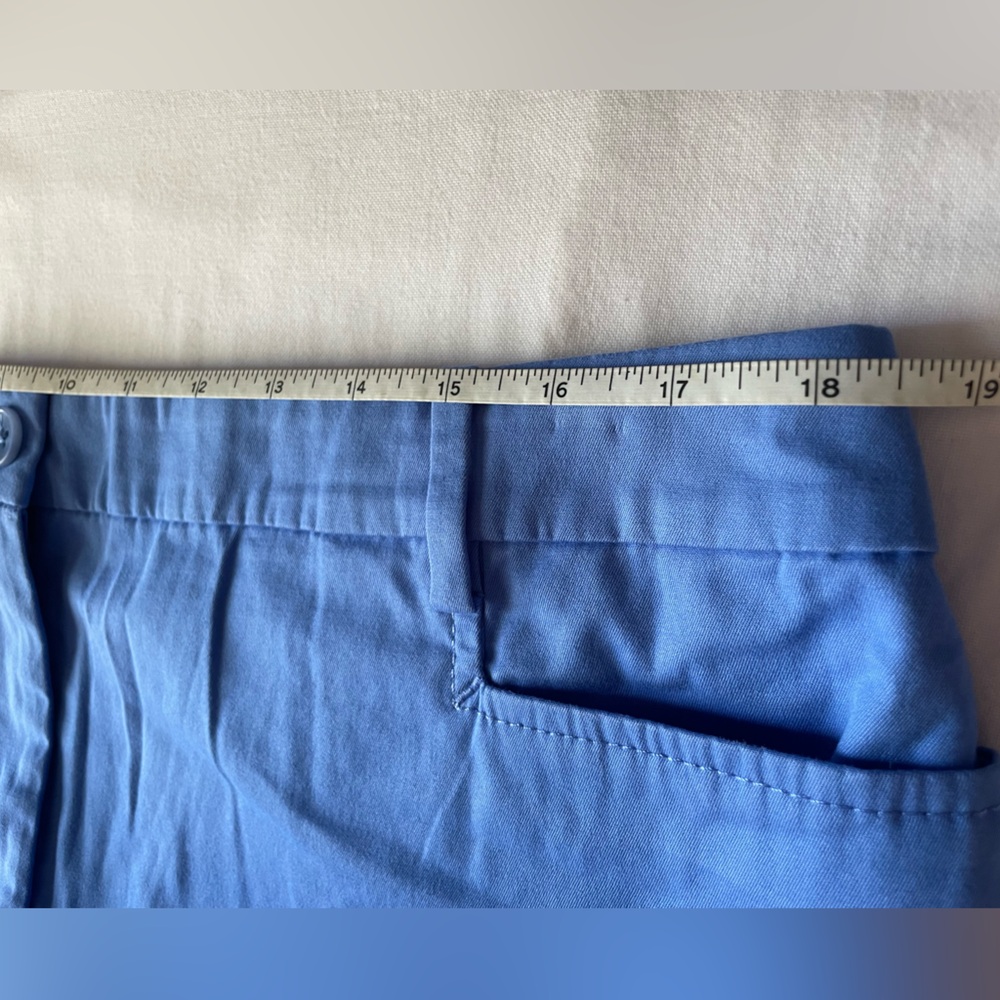 Talbots CURVY Blue Skimmer Capri Peddle Pusher Pants NWT Button Detail - Picture 8 of 14